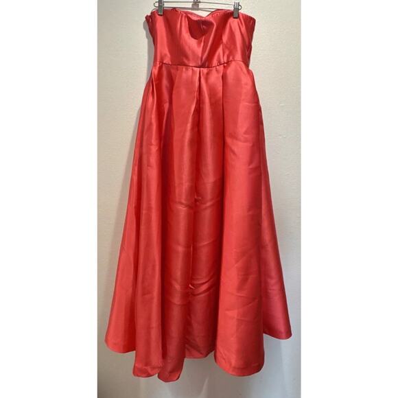 HUTCH Romper Women’s Size 6 Gazar Hot Coral Train Anthropologie Strapless RARE - Picture 6 of 8
